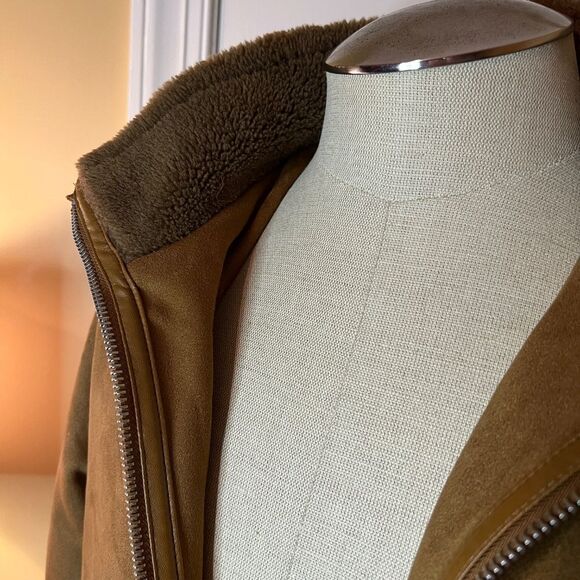 NWT Men’s Robert Graham Faux Vegan Suede Bomber Jacket Tan Size SMALL - Picture 8 of 9